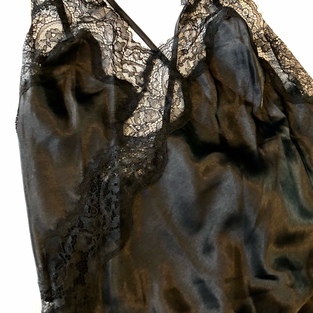 VICTORIAS SECRET Satin Gown With Lace Trim